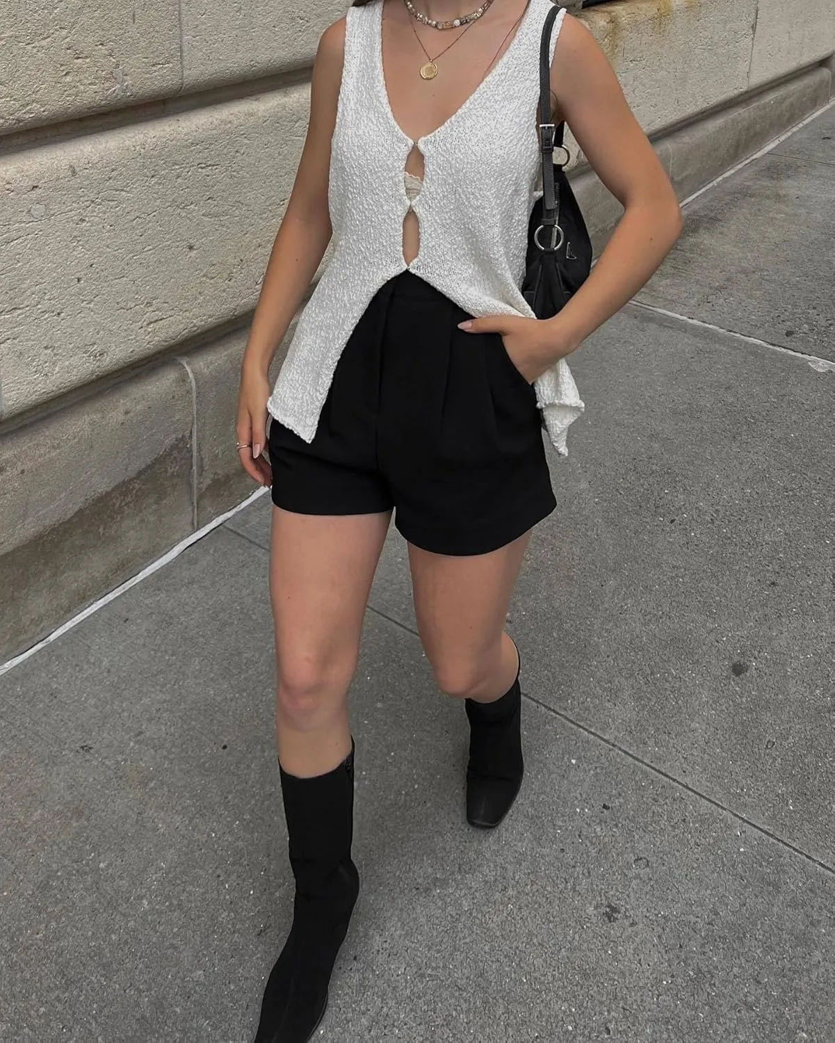MOLERFO Knit Tank Tops Long Y2k Tie Front Vests Old Money Sleeveless Sweater Top Womens Vest Top