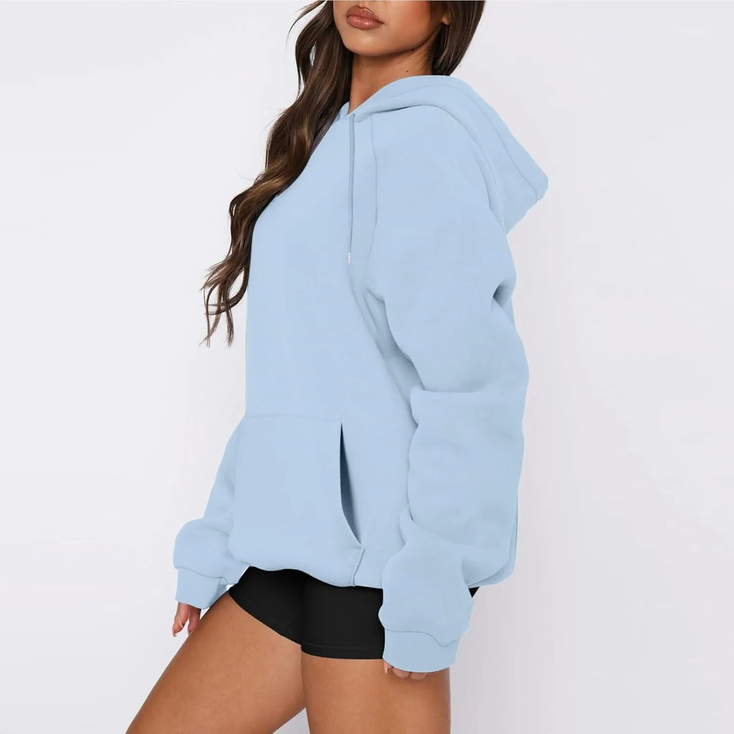 Oversized Hoodies for Women Soft Lightweight Fleece Hooded Sweatshirt Trendy Drop Shoulder Loose Pullover Sweater