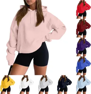Oversized Hoodies for Women Soft Lightweight Fleece Hooded Sweatshirt Trendy Drop Shoulder Loose Pullover Sweater