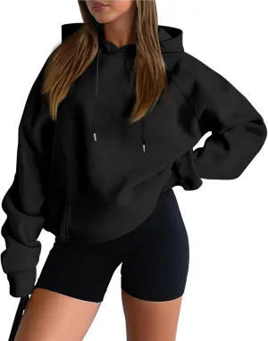 Oversized Hoodies for Women Soft Lightweight Fleece Hooded Sweatshirt Trendy Drop Shoulder Loose Pullover Sweater