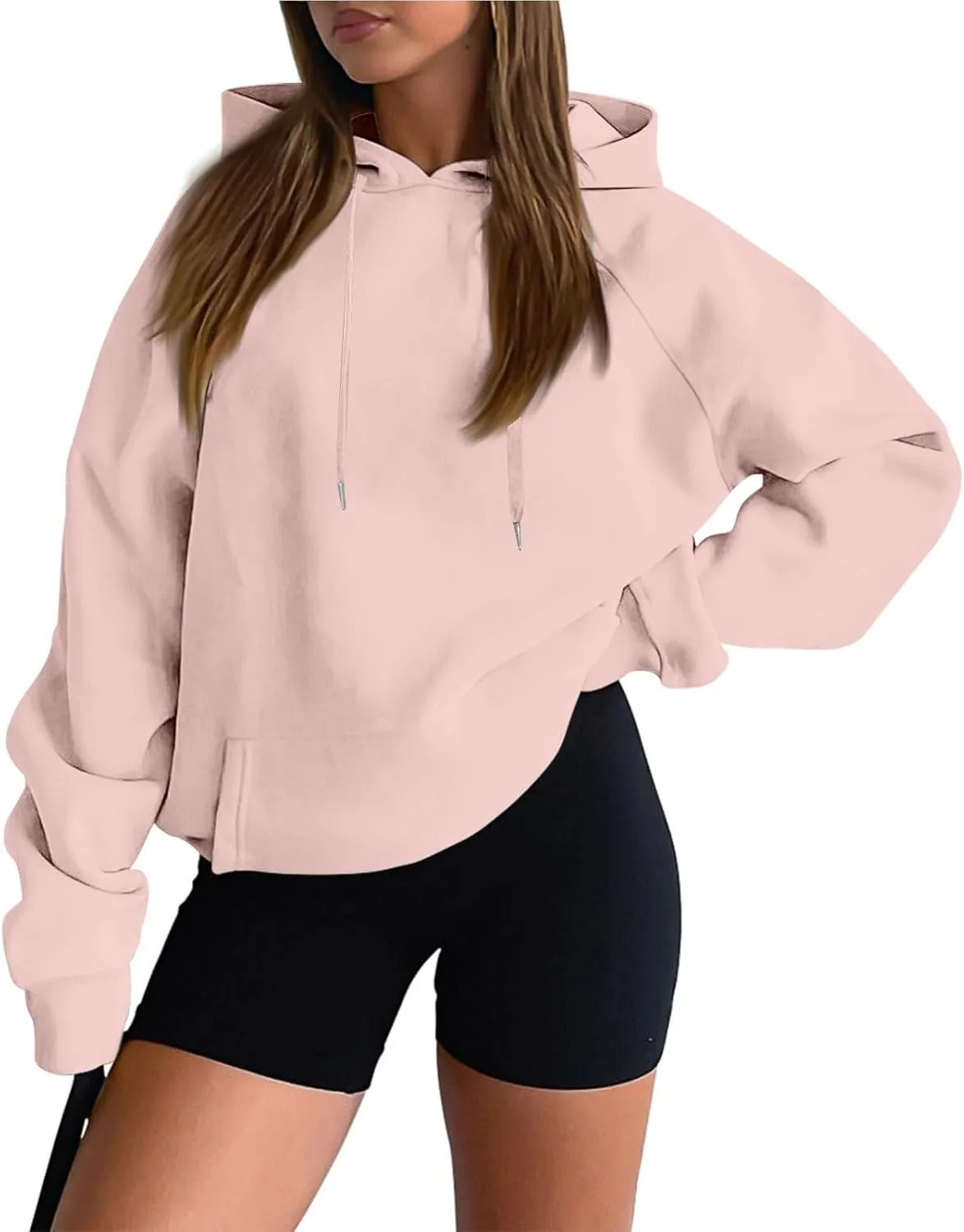 Oversized Hoodies for Women Soft Lightweight Fleece Hooded Sweatshirt Trendy Drop Shoulder Loose Pullover Sweater