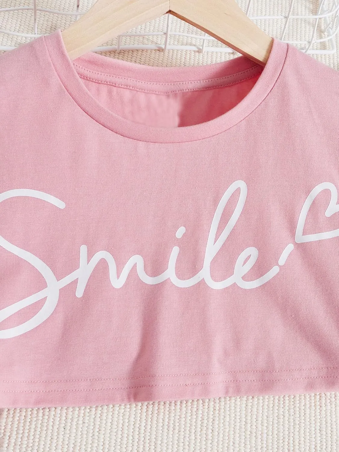 OYOANGLE Girl's 3 Pieces Summer Outfits Graphic Print Crop Tee Top and Cami Top with Shorts Set