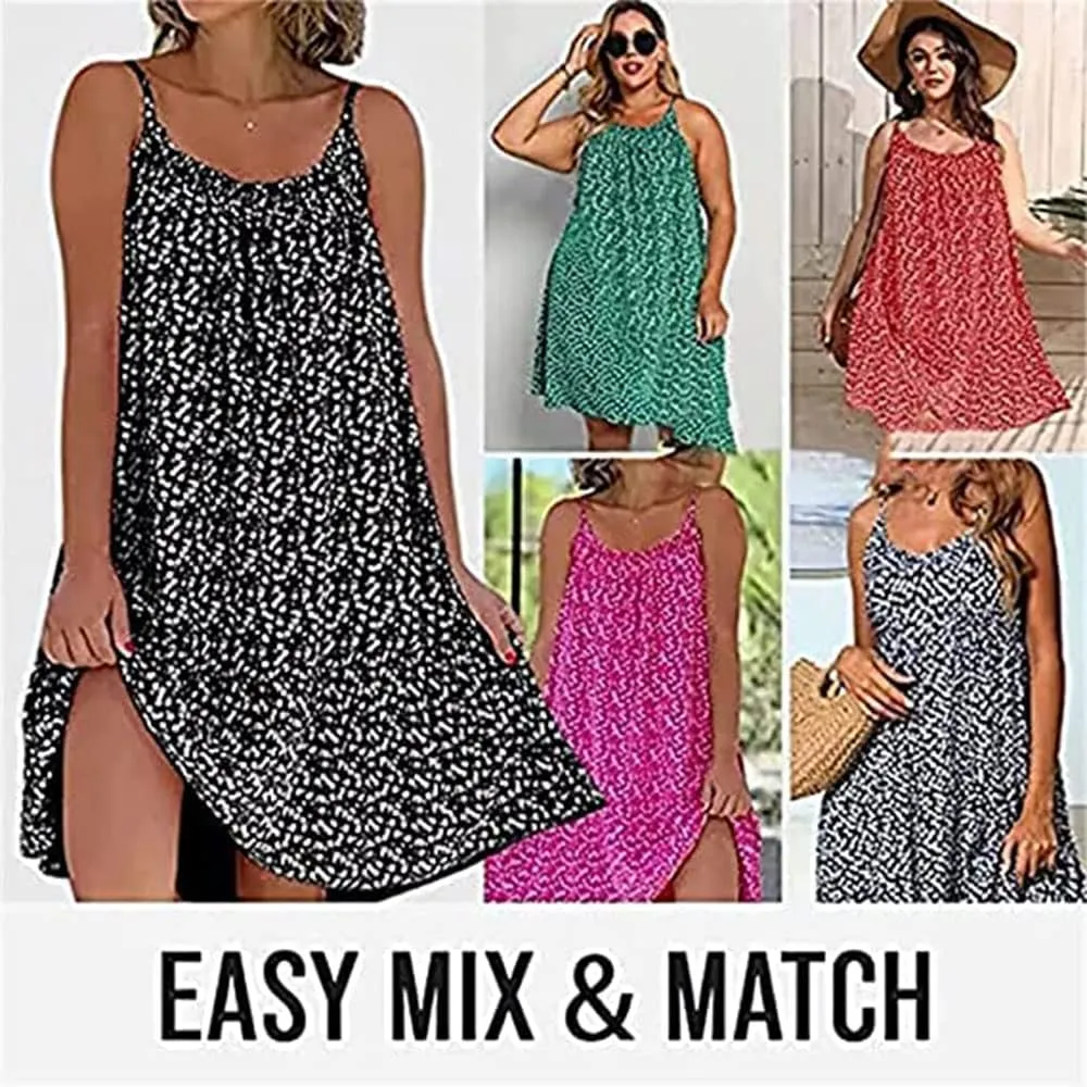 Pink Sundress, CamiBloom - Floral Printed Camisole Dress for Women, Boho Pink Cami Bloom Dress