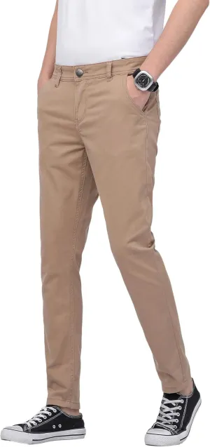 Plaid&Plain Mens Skinny Khaki Pants Skinny Fit Chinos