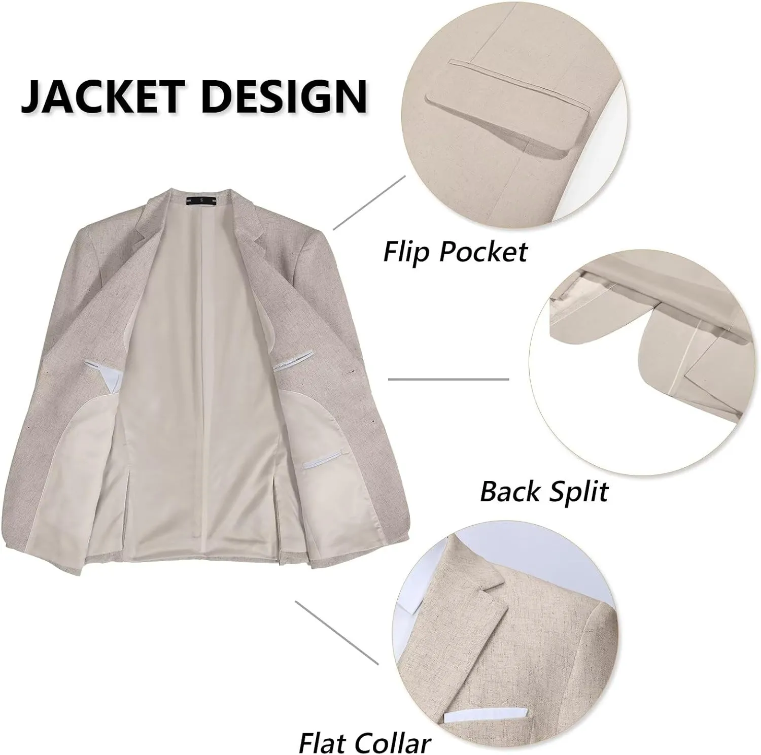 Retro Mens Linen Suit Slim Fit 3 Piece Summer Wedding Suit Casual Beach Linen Suits for Men Prom Jacket Vest Pant Set