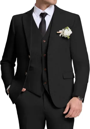 Retro Mens Linen Suit Slim Fit 3 Piece Summer Wedding Suit Casual Beach Linen Suits for Men Prom Jacket Vest Pant Set