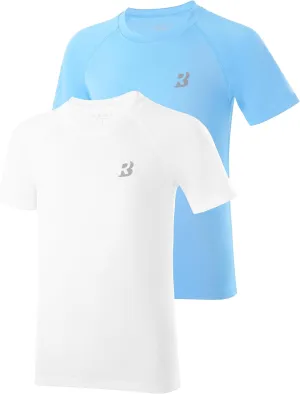 Roadbox Boys Rash Guard Swim Shirt, UPF 50  Sun Protection Short Sleeve, Quick Dry Rashguard Water Shirt for Kids