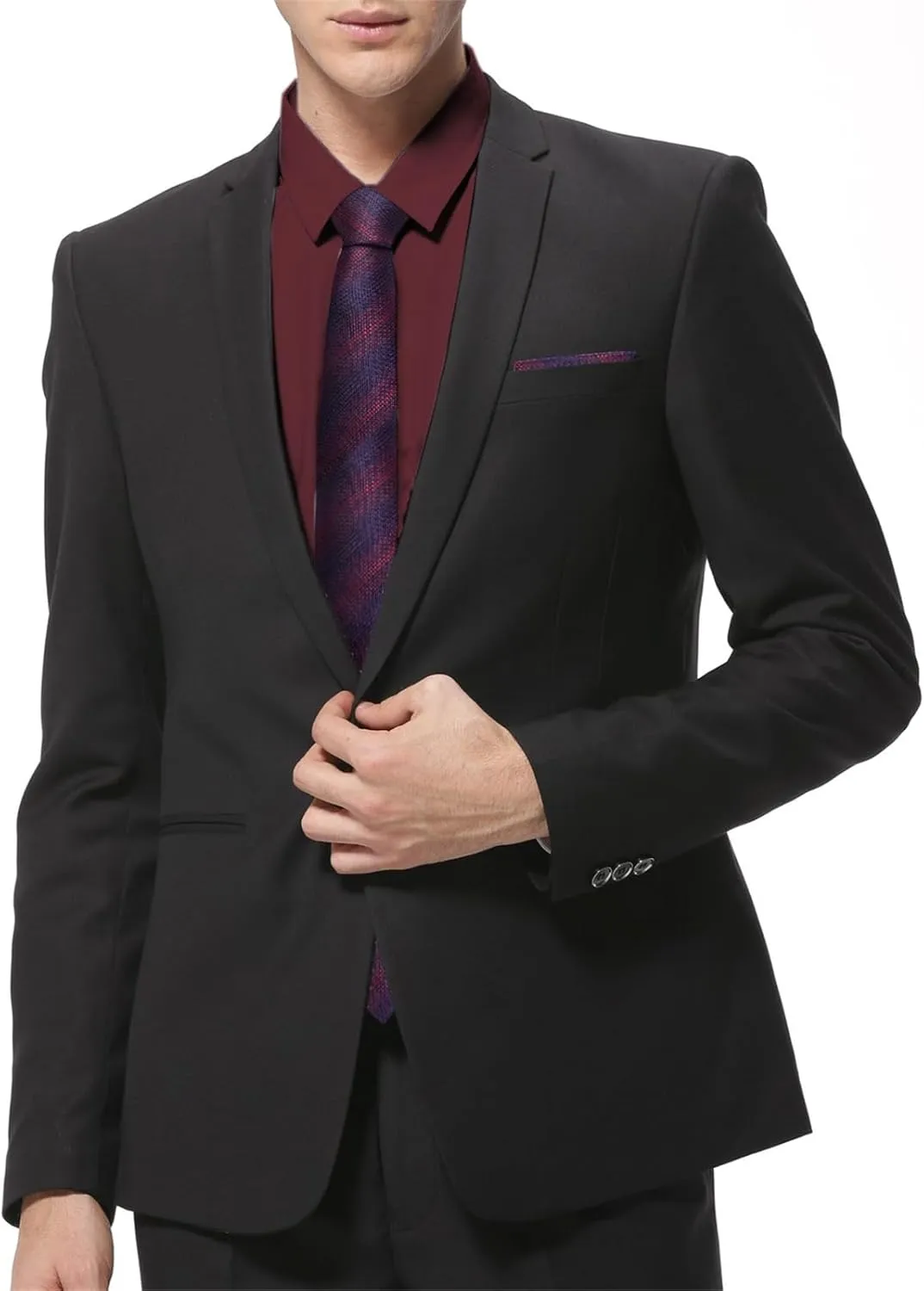 SANGTREE Mens Dress Shirt and Tie Set, Long Sleeve Button Down Shirt with Matching Tie and Handkerchief