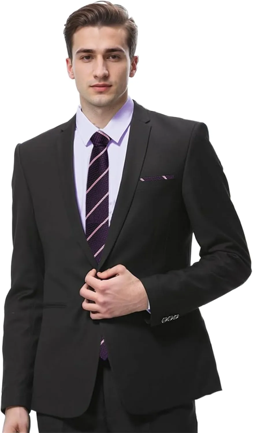 SANGTREE Mens Dress Shirt and Tie Set, Long Sleeve Button Down Shirt with Matching Tie and Handkerchief