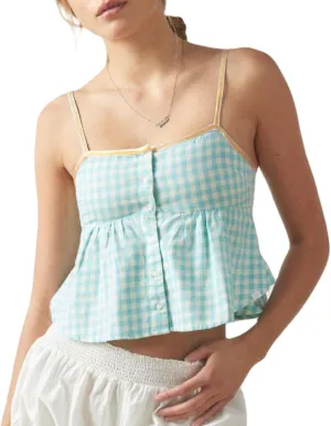 Sastianaen Women Y2k Floral Tank Top Spaghetti Strap Tie Shoulder Camisole Sleeveless Bow Front Cami Top Streetwear