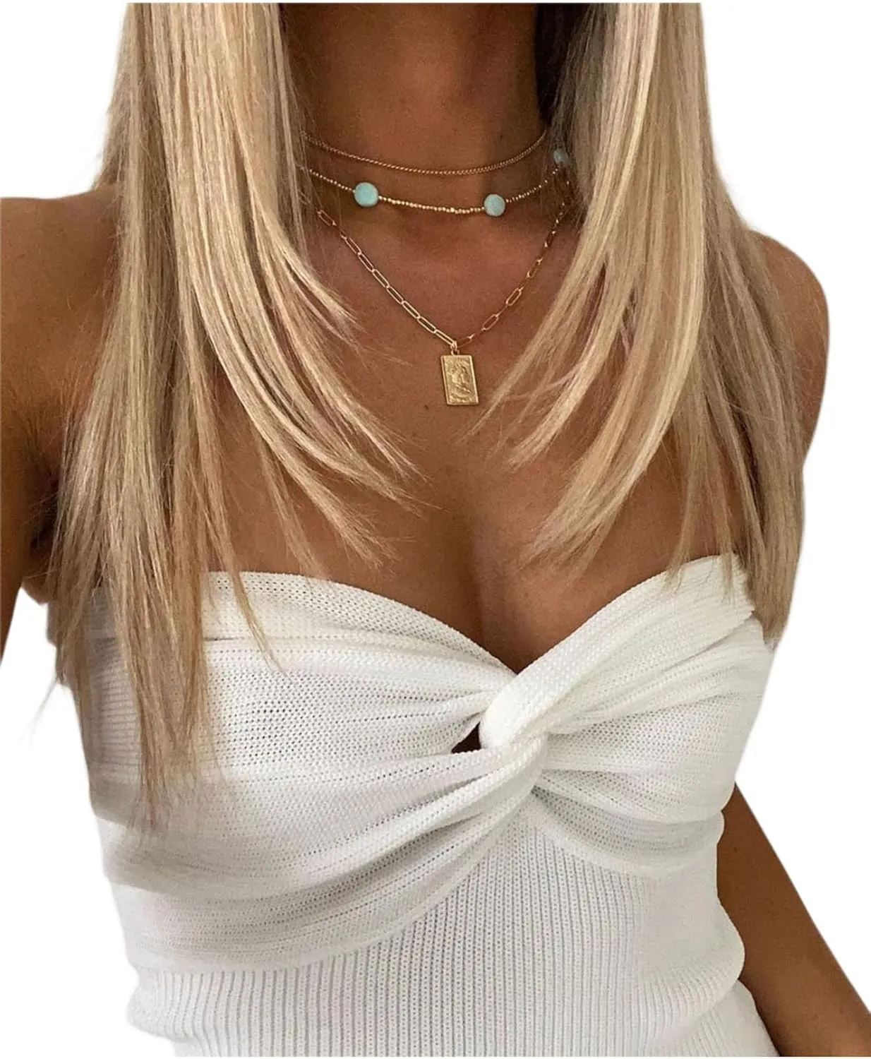Sexy Strapless Crop Top for Womens Ribbed Knit Sleeveless Y2K Tube Summer Camisole Tank Top Vest Streewear