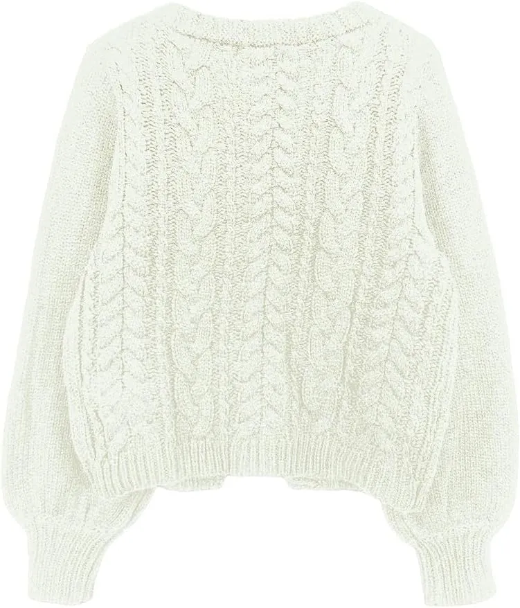 SKAYS Womens Tie Front Bow Cardigan Sweaters Cropped Cable Knit Cardigans Trendy Fall Lightweight Long Sleeve Outerwear