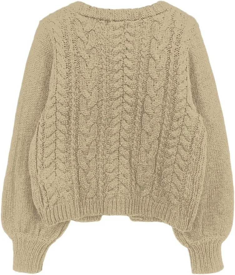 SKAYS Womens Tie Front Bow Cardigan Sweaters Cropped Cable Knit Cardigans Trendy Fall Lightweight Long Sleeve Outerwear