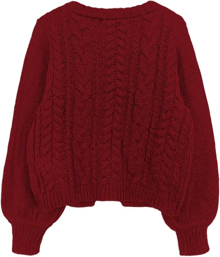 SKAYS Womens Tie Front Bow Cardigan Sweaters Cropped Cable Knit Cardigans Trendy Fall Lightweight Long Sleeve Outerwear