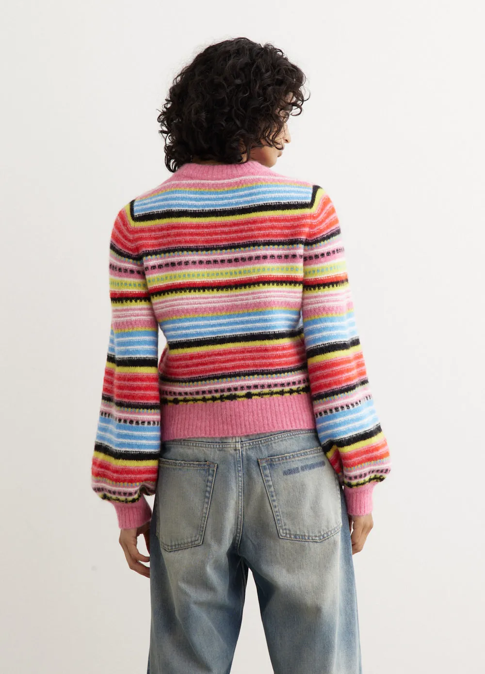 Soft Wool Stripe O-Neck Sweater