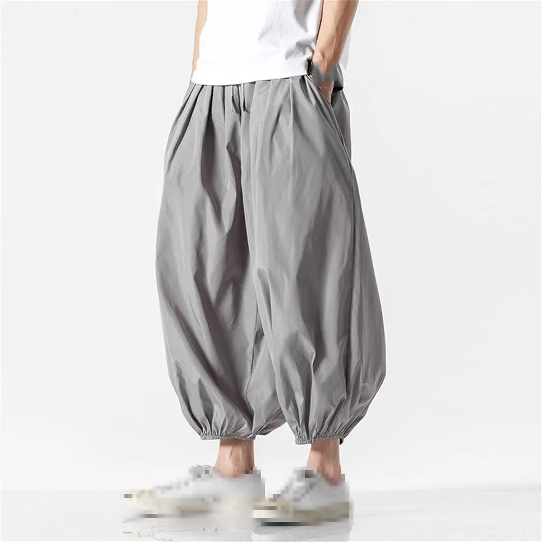 Streetwear Harem Pants Men Solid Color Casual Jogger Pants Harajuku Style Men's Trousers