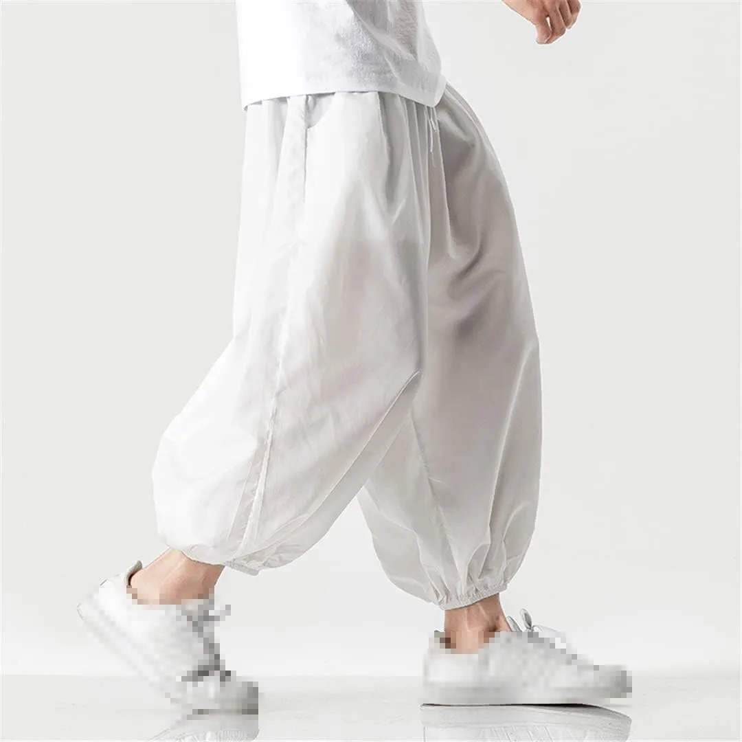 Streetwear Harem Pants Men Solid Color Casual Jogger Pants Harajuku Style Men's Trousers