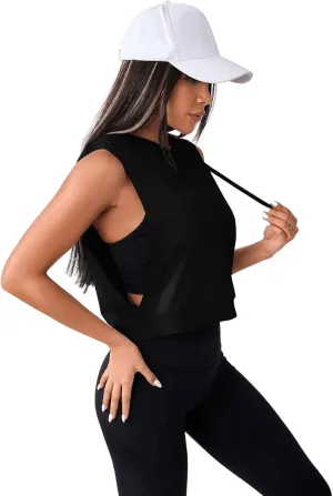 SweatyRocks Women's Sleeveless Workout Top Gym Activewear Crop Tank Top Open Side Shirt for Athletic Exercise Running