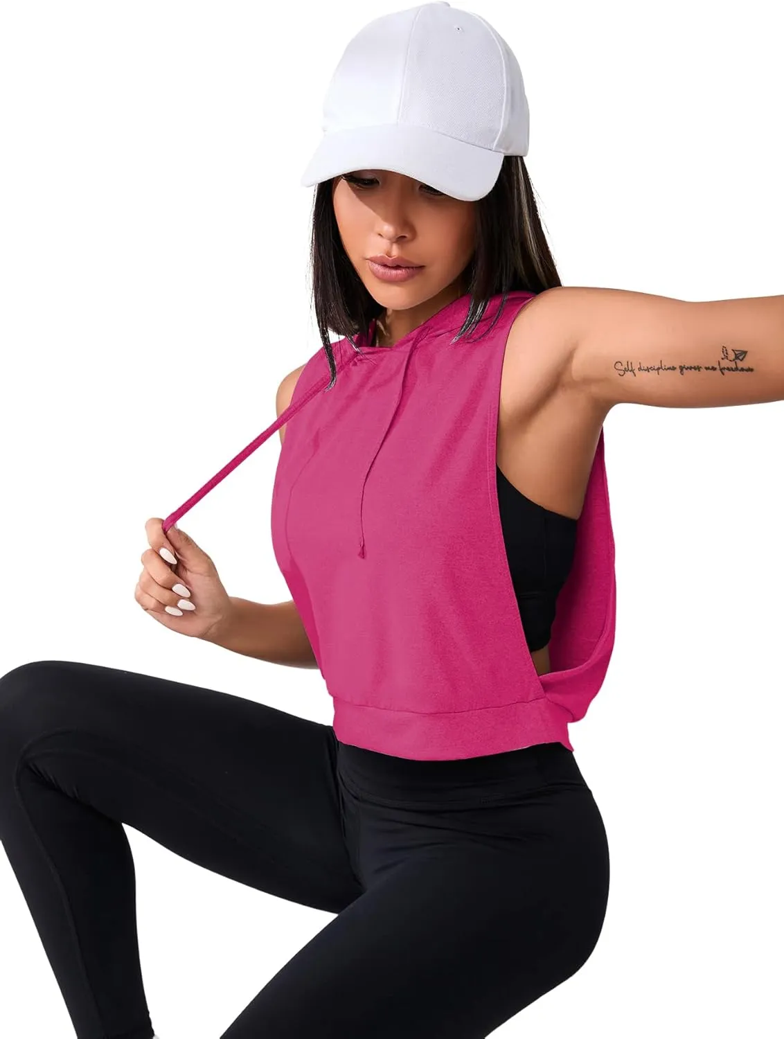 SweatyRocks Women's Sleeveless Workout Top Gym Activewear Crop Tank Top Open Side Shirt for Athletic Exercise Running