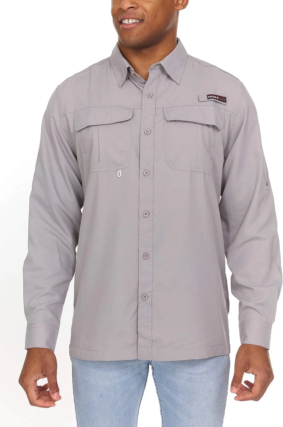 Swiss Alps Mens Long Sleeve Fishing Shirt