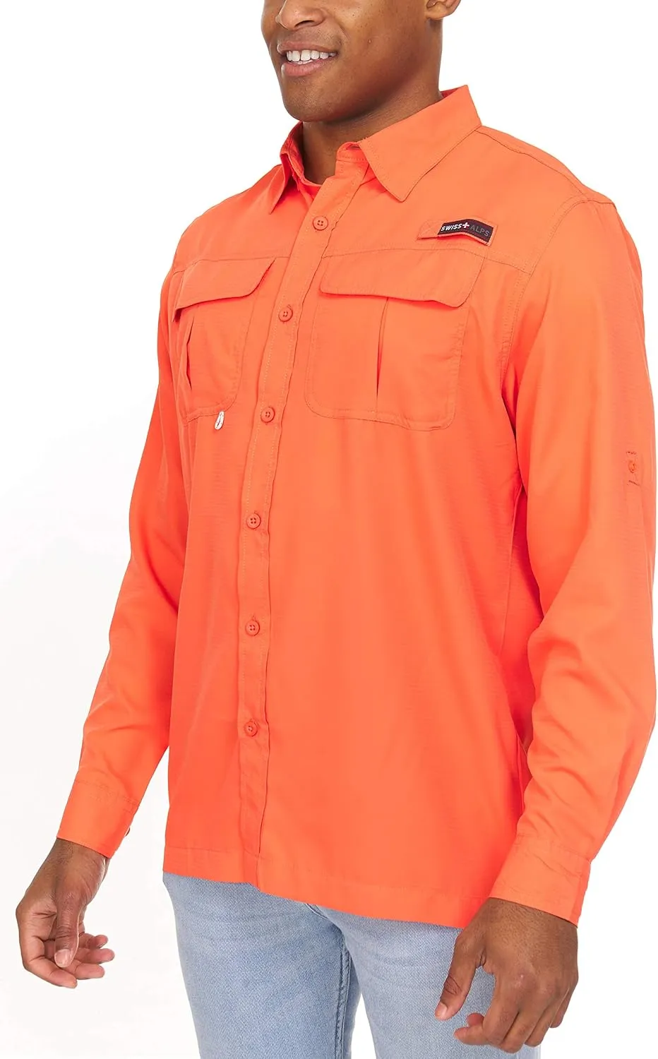 Swiss Alps Mens Long Sleeve Fishing Shirt