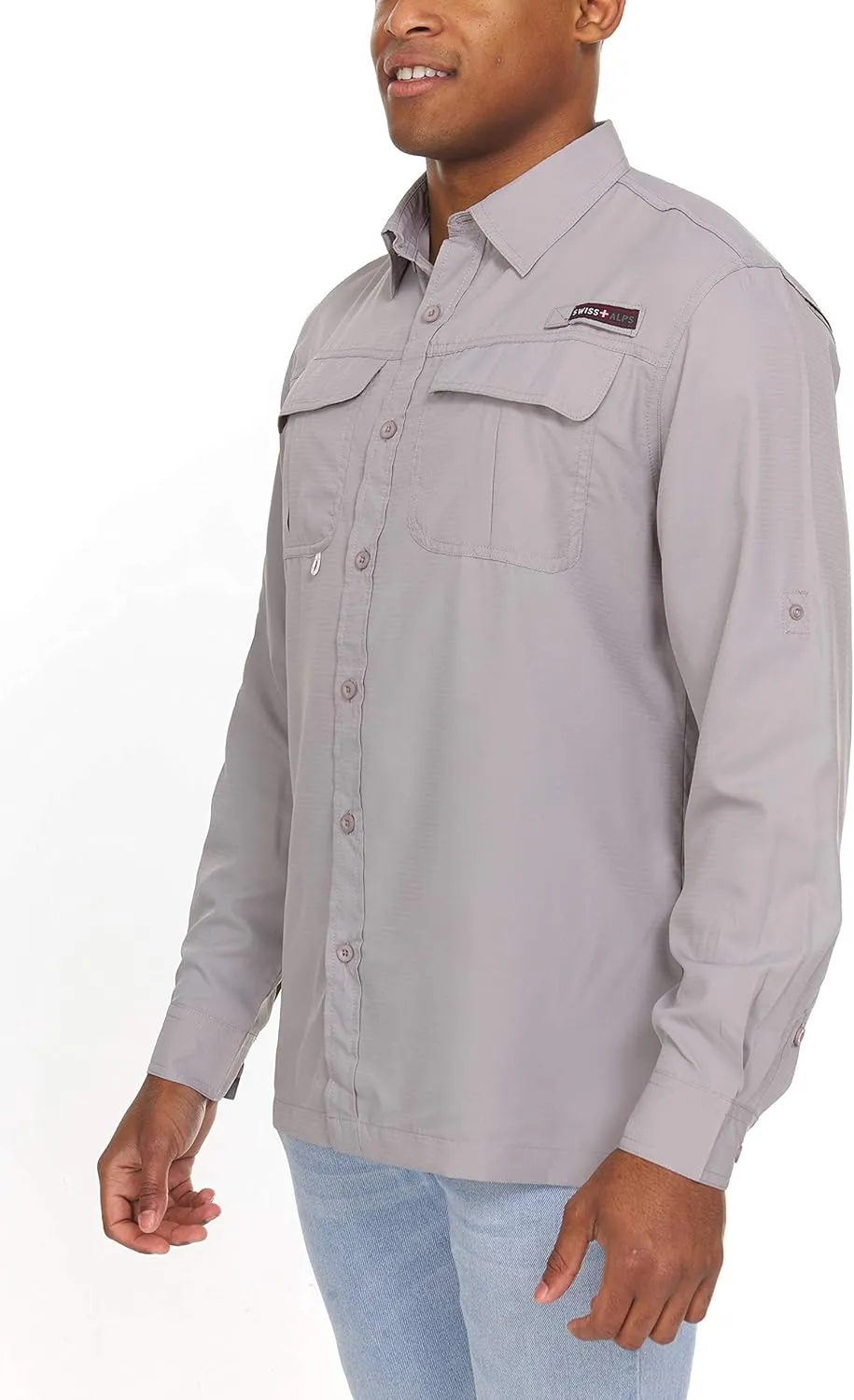 Swiss Alps Mens Long Sleeve Fishing Shirt