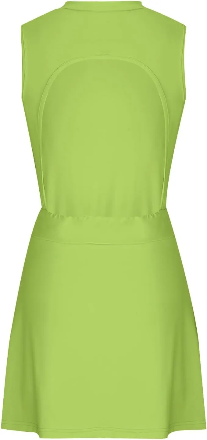 Tennis Dress with Shorts, Active Rompers Dress Golf Dresses, Skort Dress, Workout Dress, Athletic Athleisure Sets