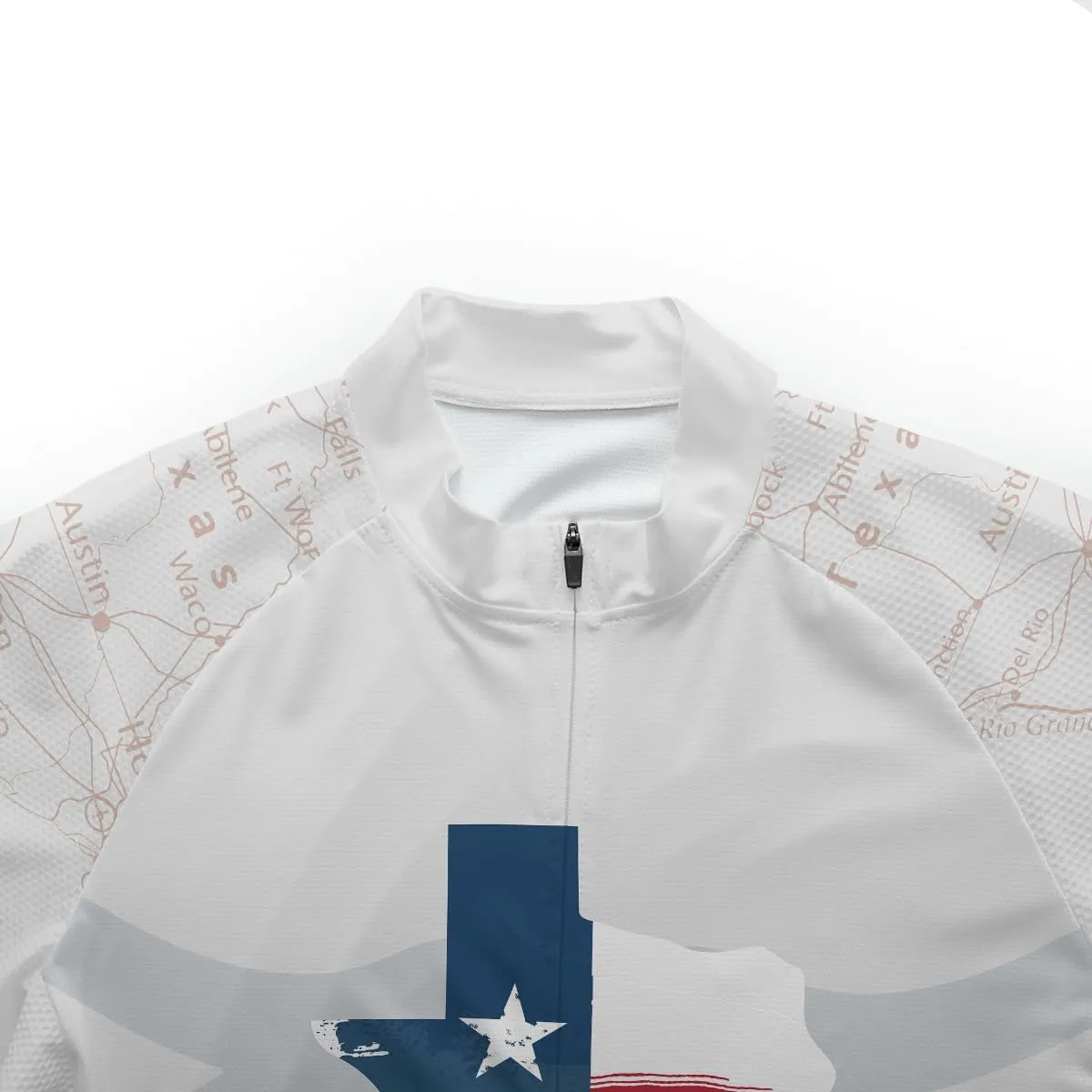Texas Cycling Jersey Men's Texas State Cycling Shirt Flag Bike Short Sleeve Road Biking Wear Bicycle Shirt