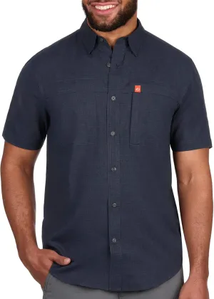 The American Outdoorsman Mens Gradient Stripe Short Sleeve Guide Shirt - Quick-Dry Sun Protection Fishing Shirt for Men