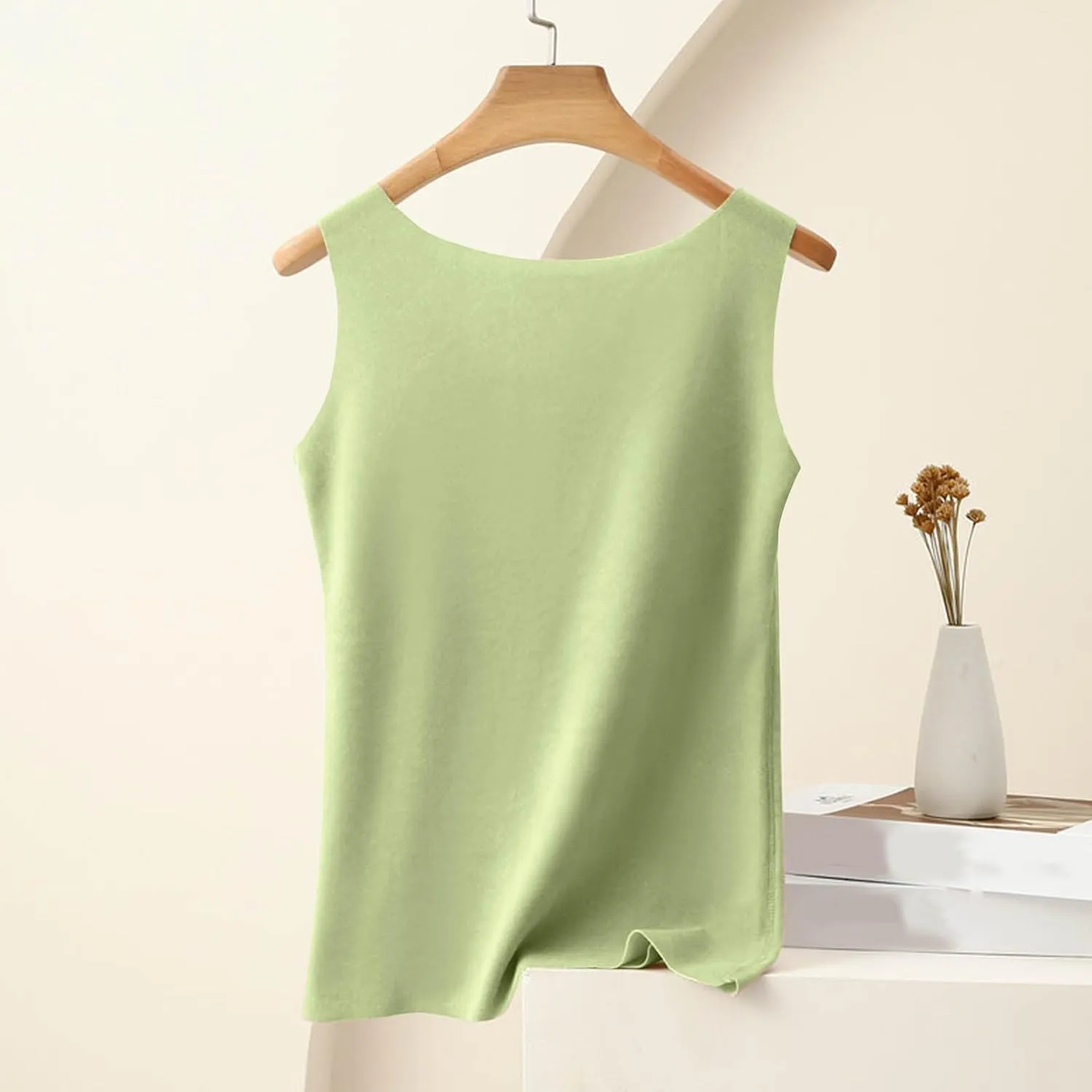 Thermal Tank Top for Women Fleece Lined Thermal Shirt Sleeveless Underwear Top Fleece Lined Camisole Base Layer Vest