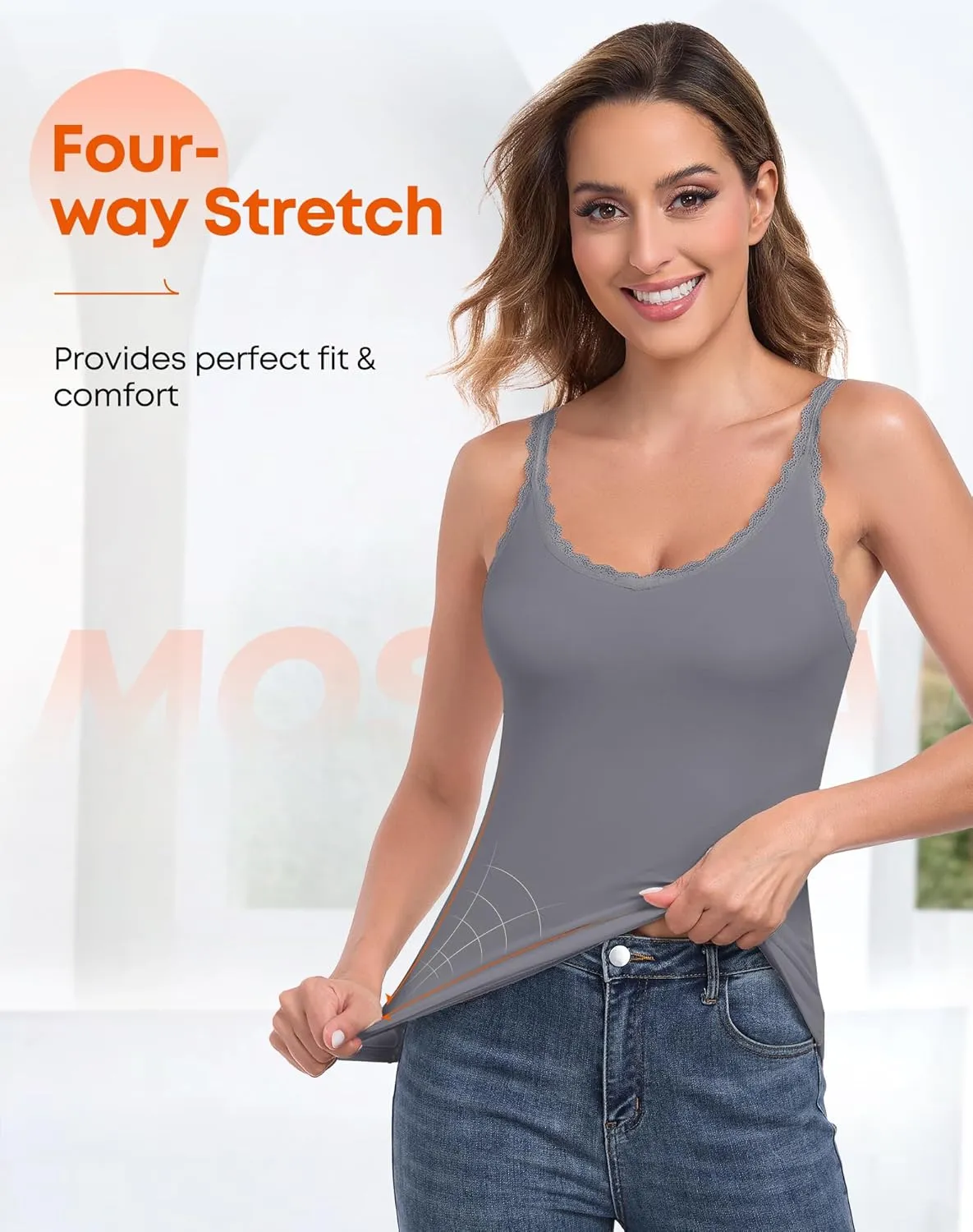 Thermal Tank Top for Women Sleeveless Fleece Lined Top Thermal Undershirt Warm Camisoles Winter Vest
