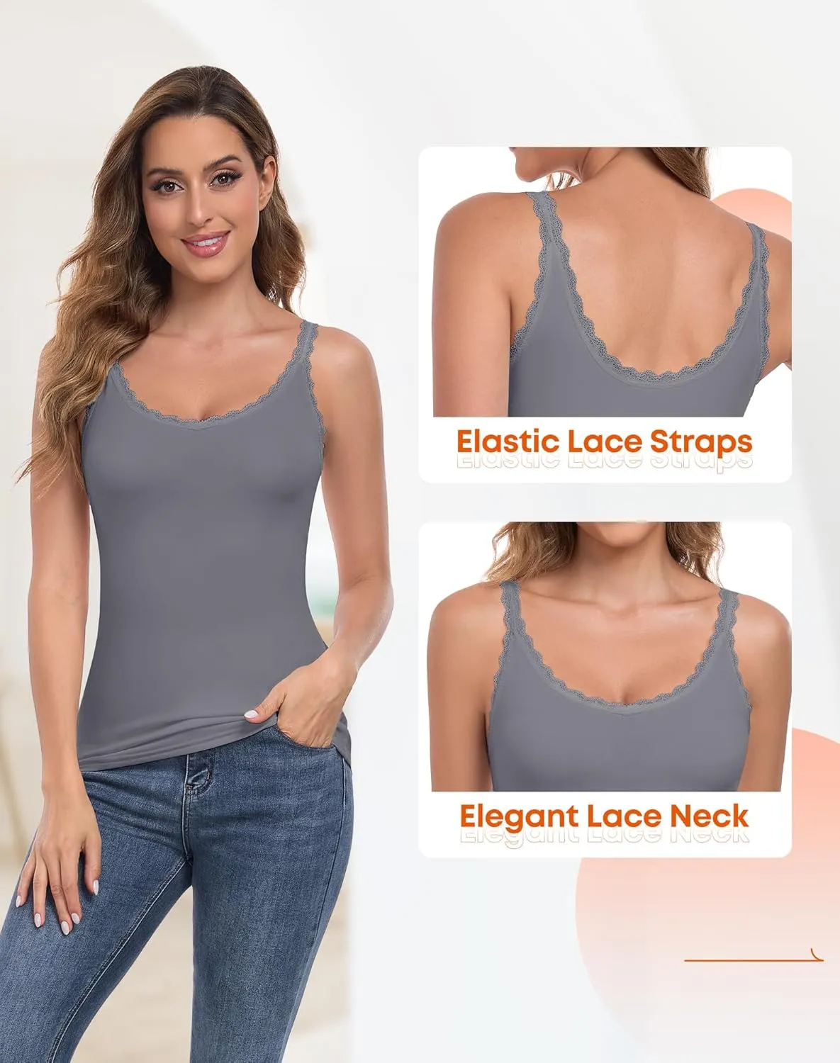 Thermal Tank Top for Women Sleeveless Fleece Lined Top Thermal Undershirt Warm Camisoles Winter Vest