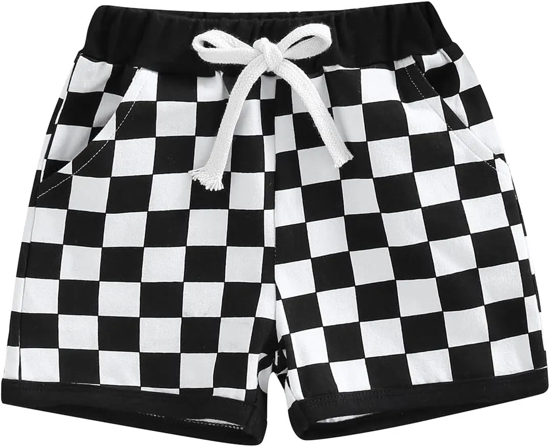Toddler Baby Boy Girl Checkerboard Plaid Pants Elastic Waist Casual Trousers Spring Summer Fall Winter Long Pants