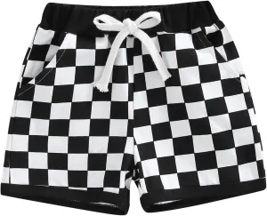 Toddler Baby Boy Girl Checkerboard Plaid Pants Elastic Waist Casual Trousers Spring Summer Fall Winter Long Pants