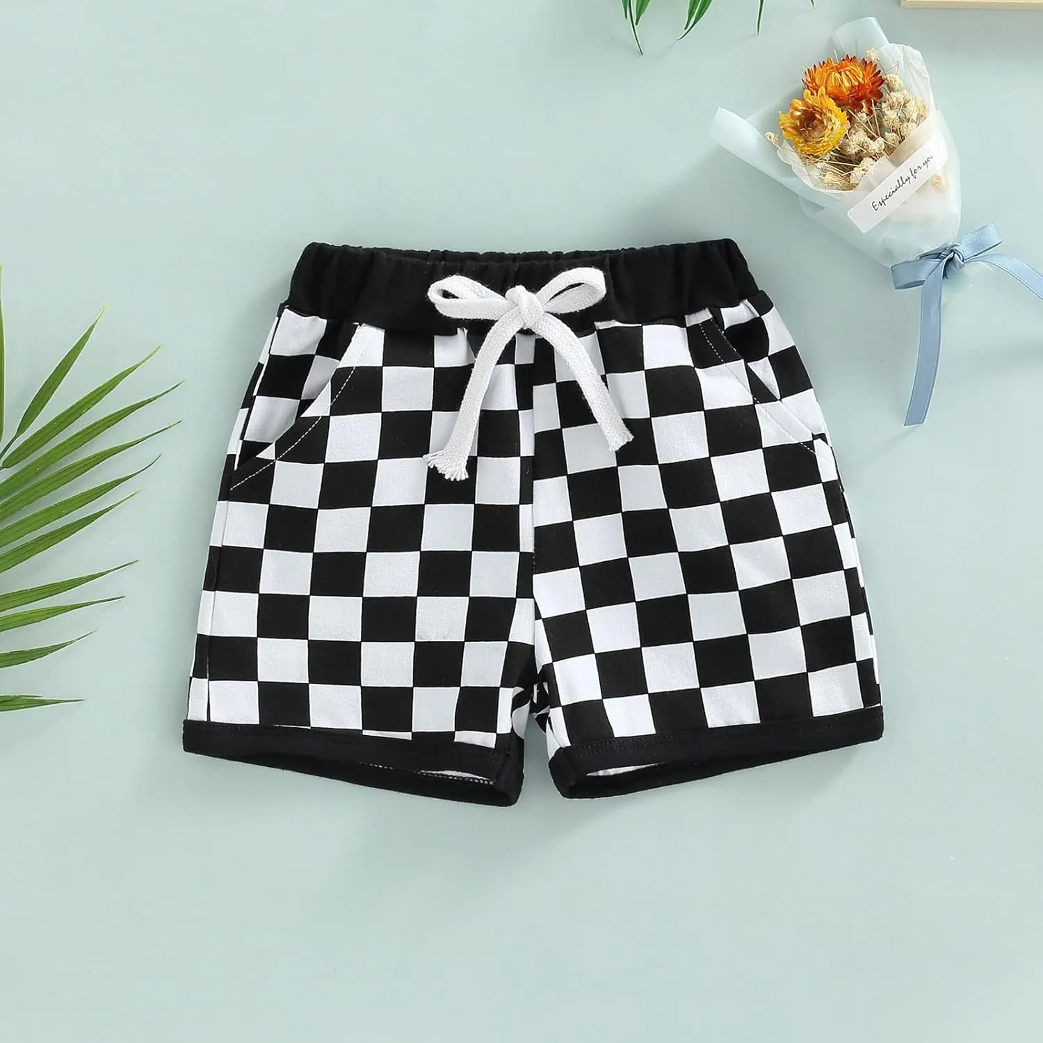 Toddler Baby Boy Girl Checkerboard Plaid Pants Elastic Waist Casual Trousers Spring Summer Fall Winter Long Pants