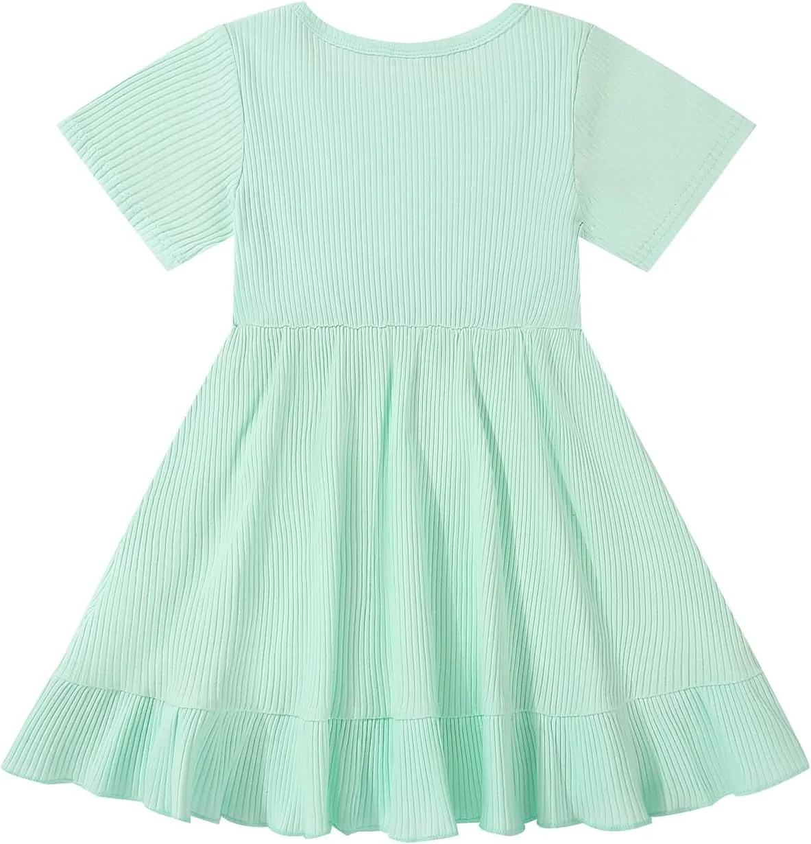Toddler Girls Dress Cute Short Sleeve with Cotton Summer Dresses Casual Infant Beach Casual Sundress 3-8 Years