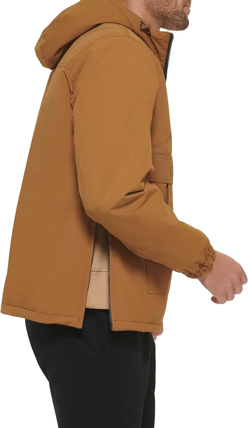 Tommy Hilfiger Mens Performance Taslan Popover Parka Coat
