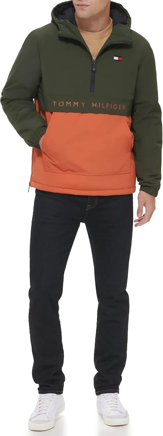 Tommy Hilfiger Mens Performance Taslan Popover Parka Coat