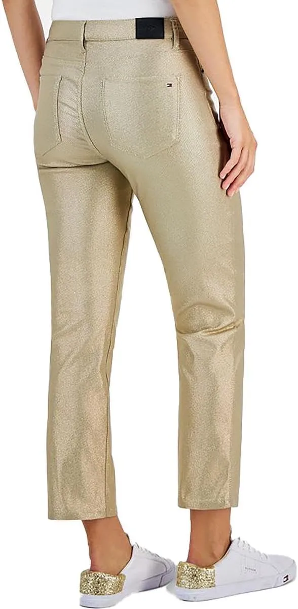 Tommy Hilfiger Womens Tribeca Foil Skinny Casual Trouser Pants