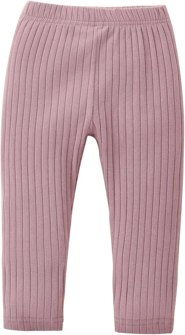 Unisex Baby Ribbed Knitting Leggings Newborn Boy Girl Elastic Waist Cotton Pants