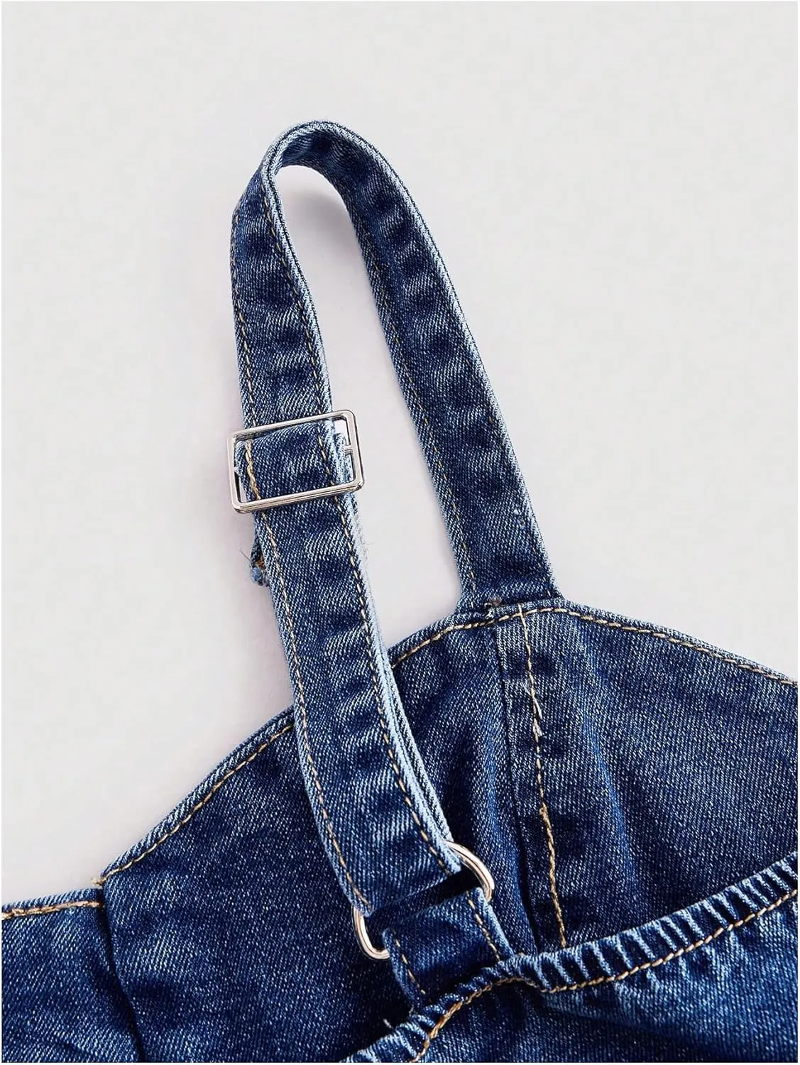 WDIRARA Women's Denim Tie Knot Tank Top Button Decor Sleeveless Y2k Jean Crop Top