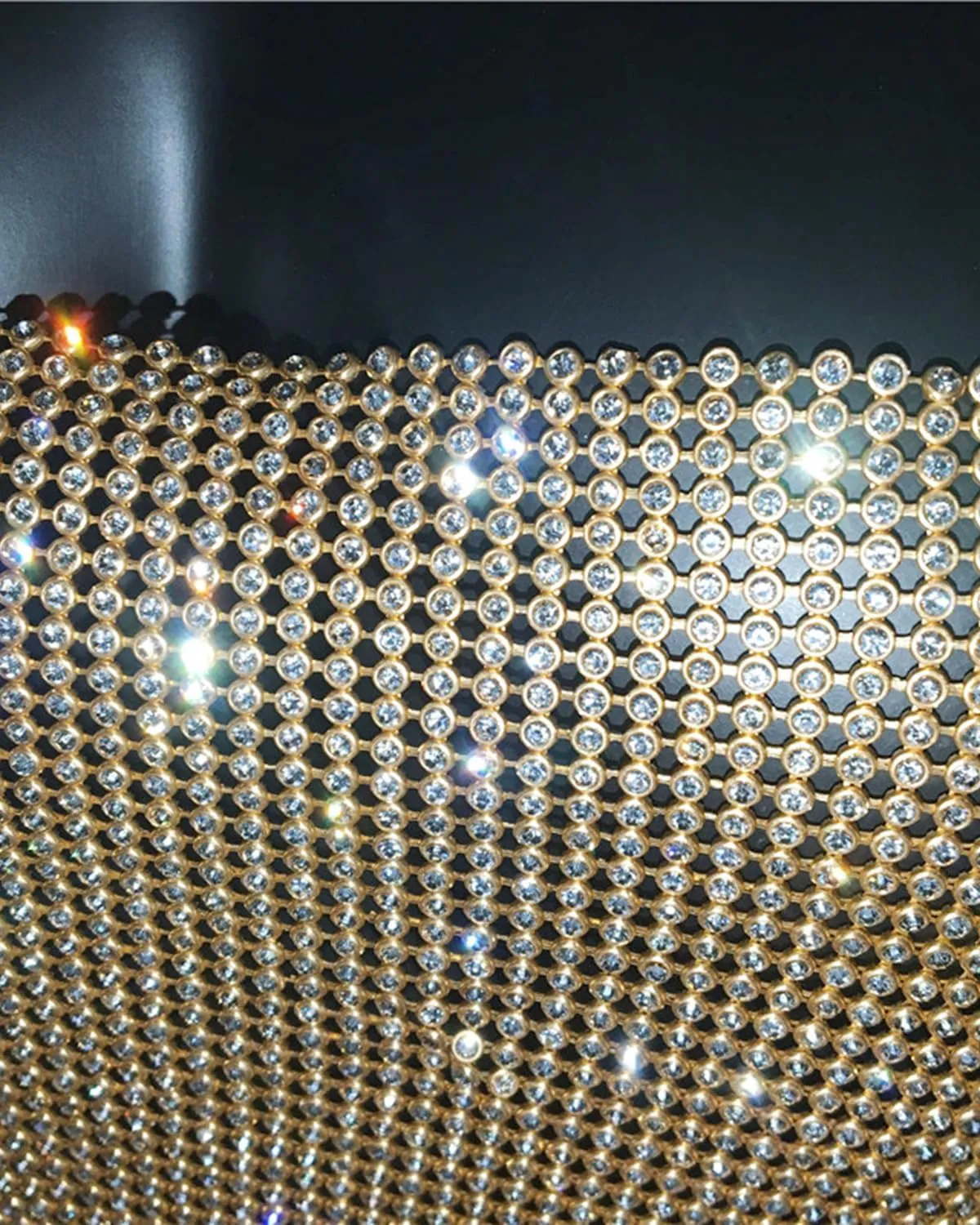 Women Rhinestones Tank Top, Sparkly Deep V Backless Top Hanging Neck Metal Chain, Sleeveless Club Party Clubwear