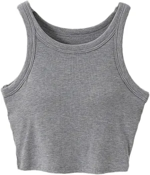 Women Short Camisole Round Neck Sexy Tight Crop Tops Elastic Party Top Solid Color Summer Tank Top