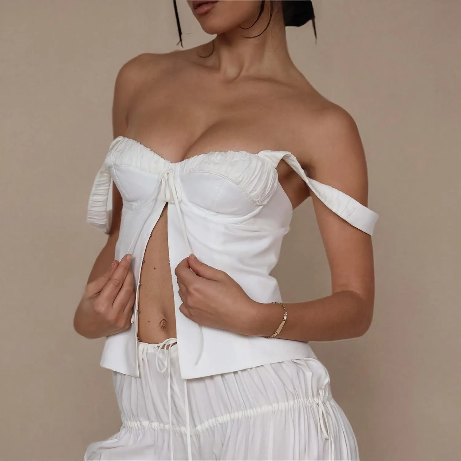Women Vintage Low Cut Cami Top Sexy Spaghetti Strap Slim Fit Camisole Backless Tank Top Y2k Streetwear