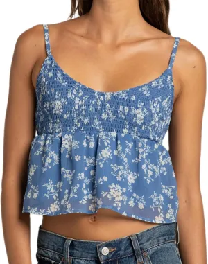 Women Y2k Cami Tank Top Spaghetti Strap Floral Print Ruffle Hem Camisole Flowy Summer Going Out Top