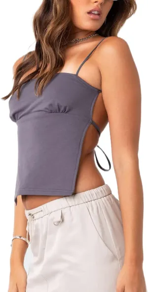 Women Y2K Lace Trim Crop Top V Neck Spaghetti Strap Camisole Top Sleeveless Summer Streetwear