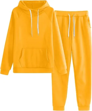 Women's 2 Piece Outfits Lounge Set Long Sleeve Crewneck Workout Sweat Sweatshirt Wide Leg Sweatpant Sweatsuit