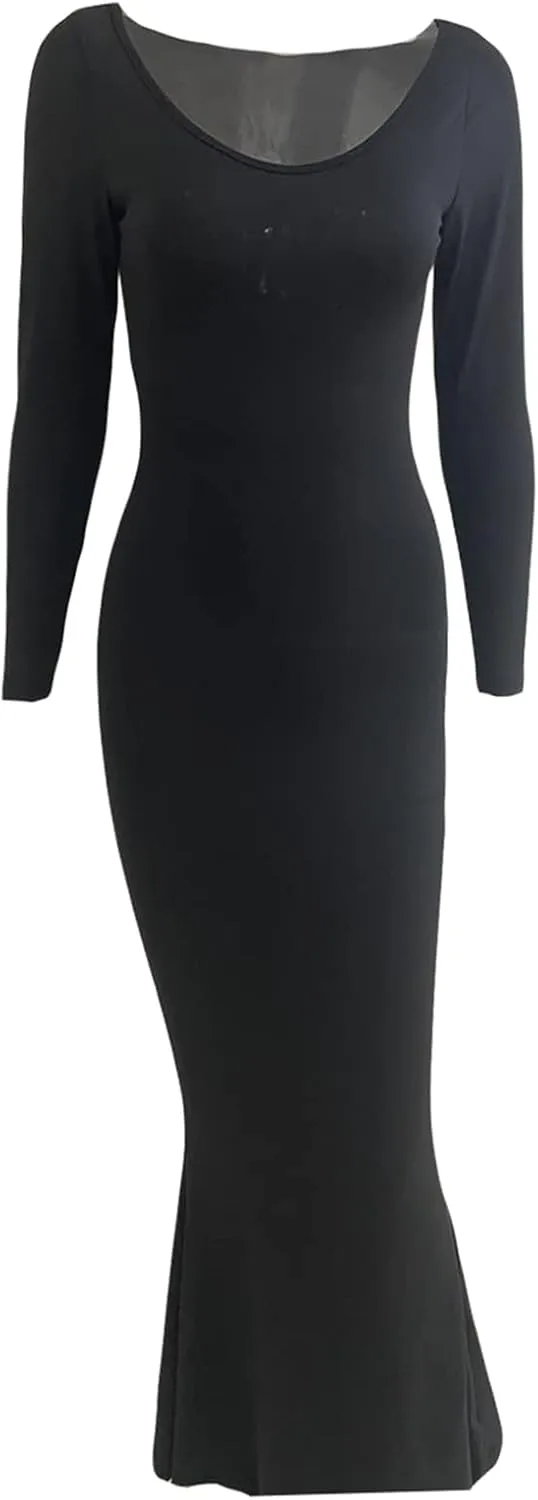 Women's Casual Solid Color Long Dress Sexy Sleeveless Bodycon Maxi Dresses Summer Elegant Party Club Streetwear