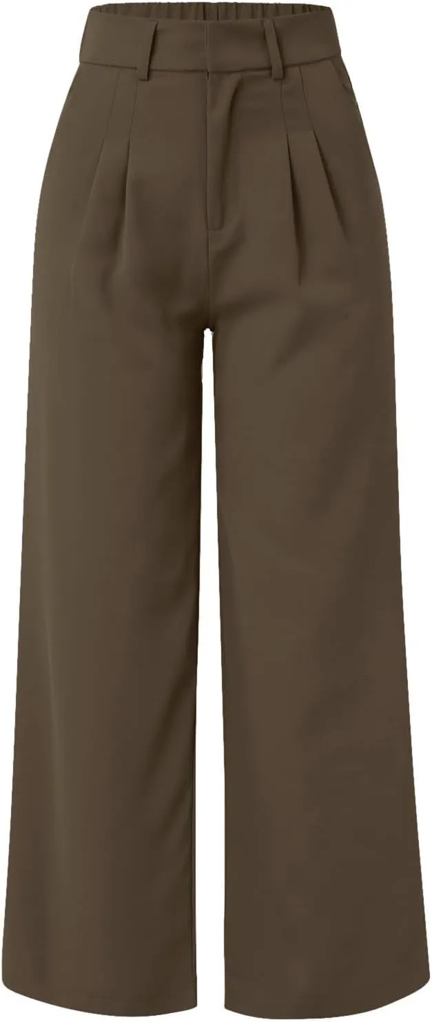 Women's Cotton Linen Summer Fashion Pants Elastic Waist Long Lounge Slim Fit Trouser Trendy
