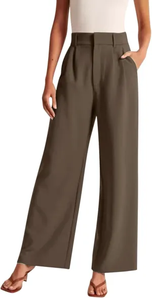 Women's Cotton Linen Summer Fashion Pants Elastic Waist Long Lounge Slim Fit Trouser Trendy